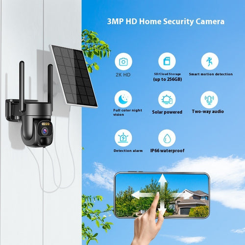4MP HD Solar Surveillance Camera - Night Vision and 355° Rotation