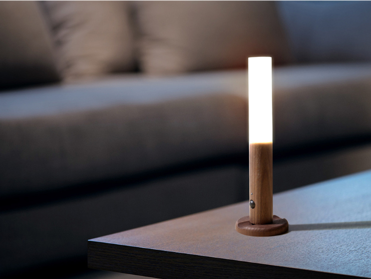 Magnetic Wooden LED Night Light — PIR Motion Sensor