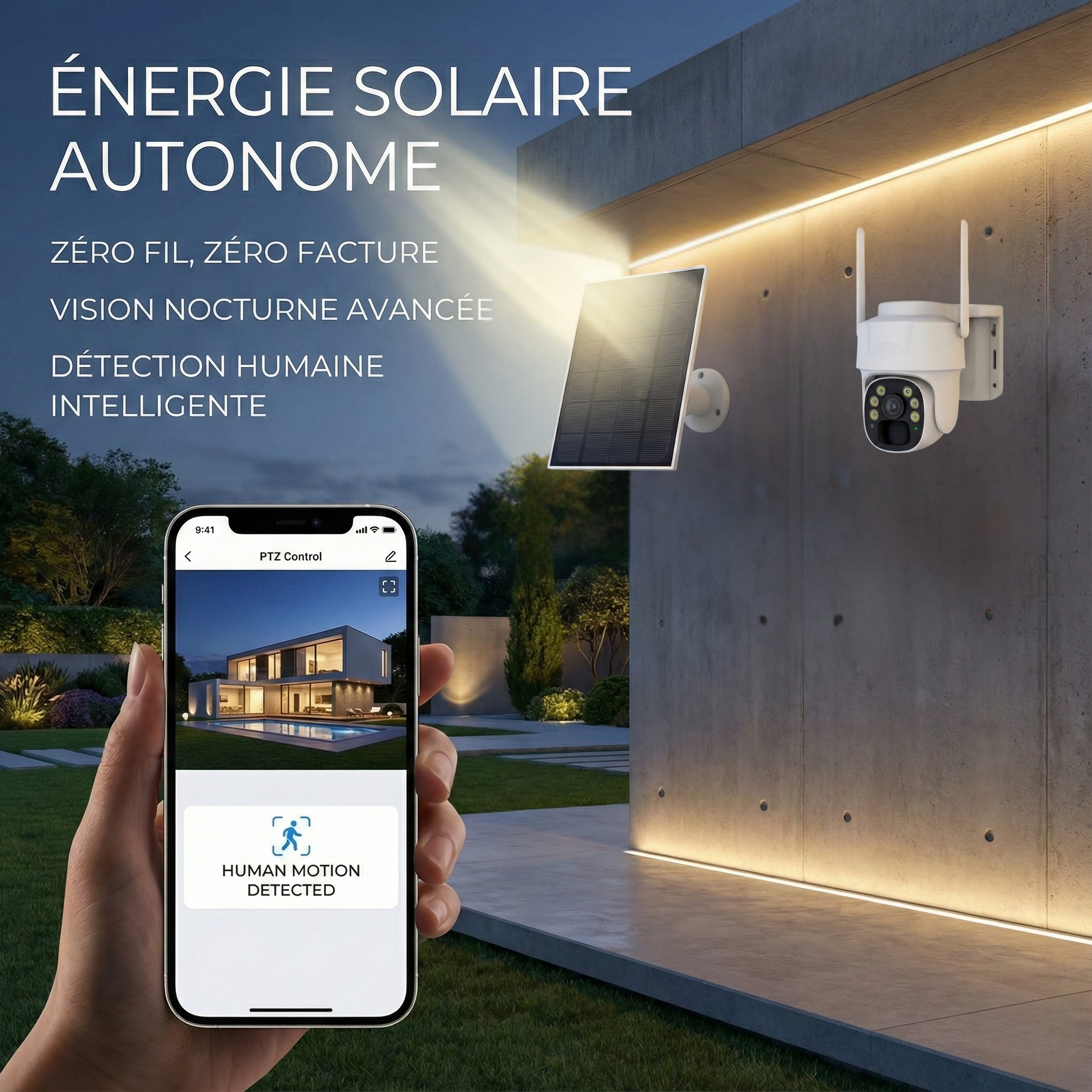 Caméra de Sécurité Solaire 2K™