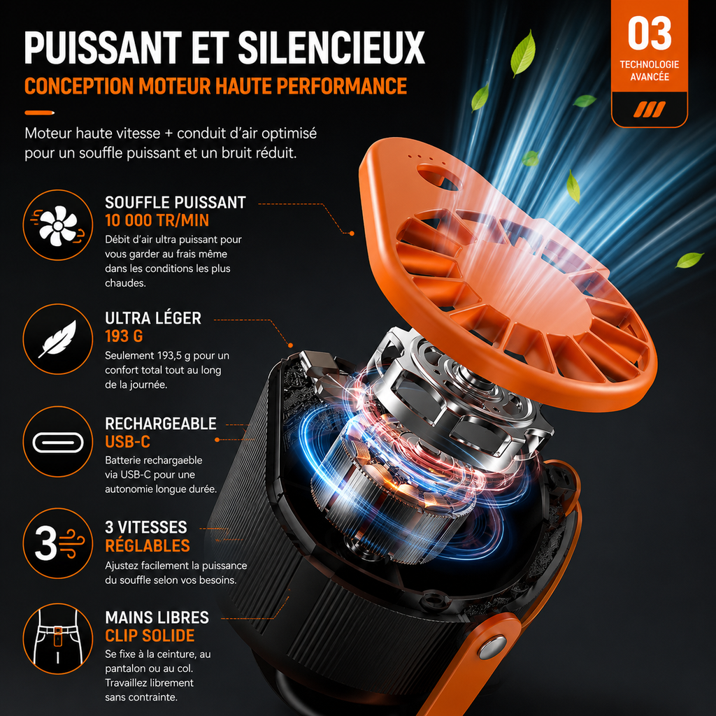 Mini ventilateur portable CoolBelt™ Pro