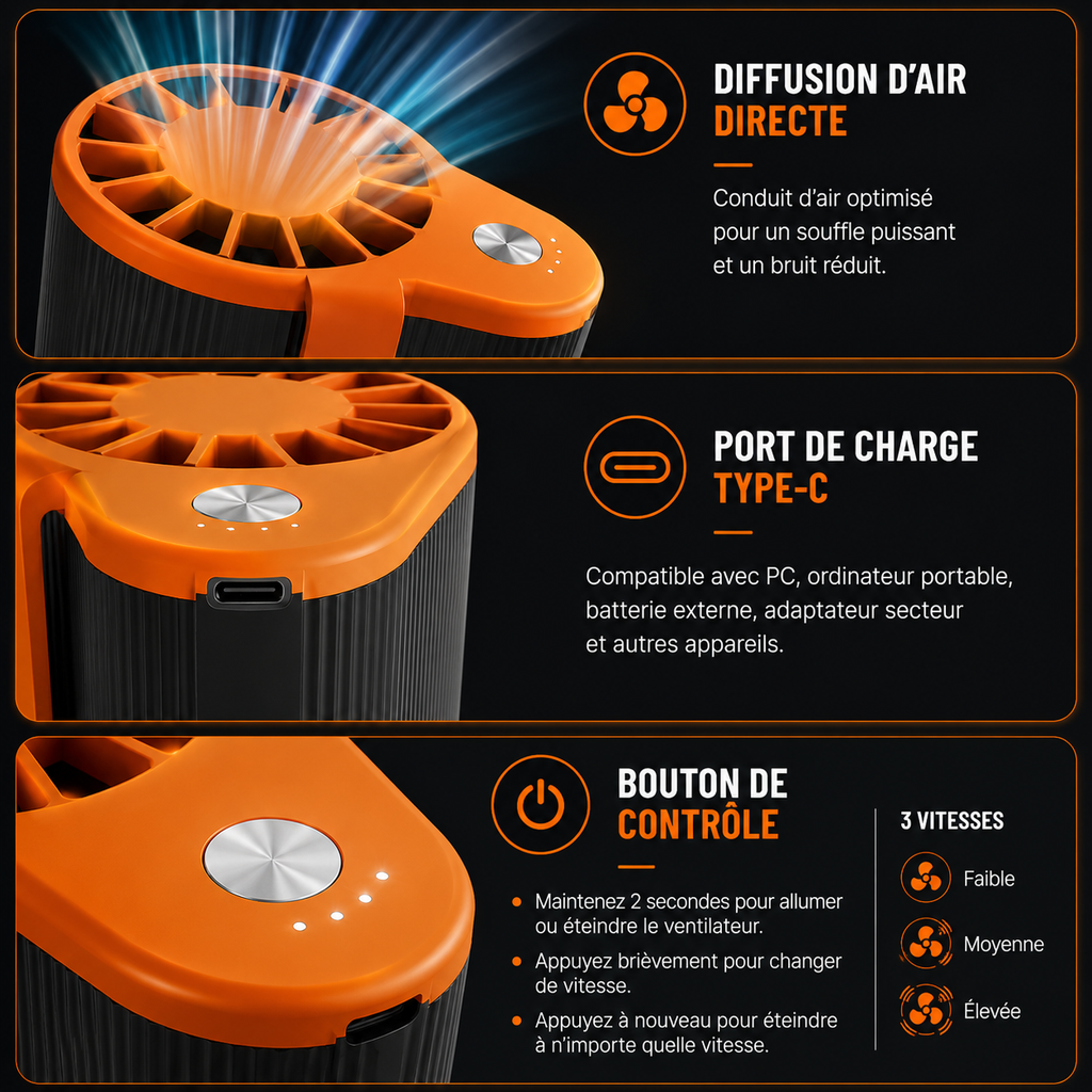 Mini ventilateur portable CoolBelt™ Pro