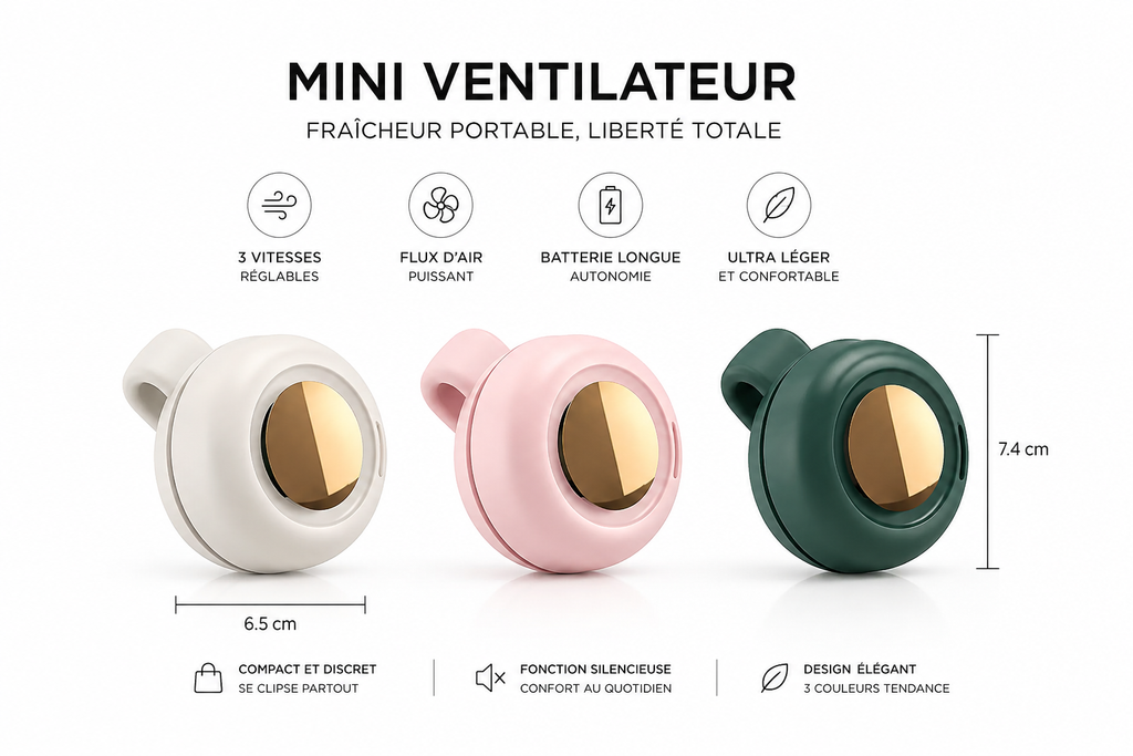 Mini Ventilateur Portable à Clip