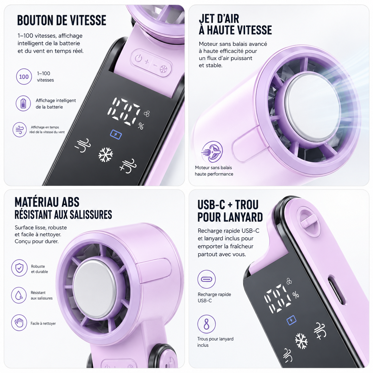 Mini ventilateur portable silencieux
